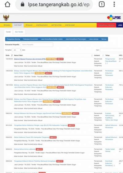 44 Kegiatan OPD di Kabupaten Tangerang Siap Dilelang