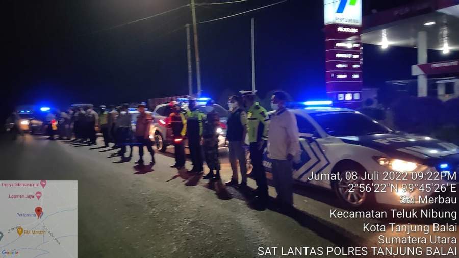 Polres Tanjungbalai Laksanakan Patroli Skala Besar Bersama TNI dan Pemkot Tanjungbalai