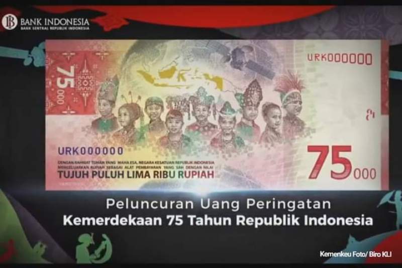 Peringati 75 Tahun Kemerdekaan RI, Pemerintah Rilis Uang Edisi Khusus