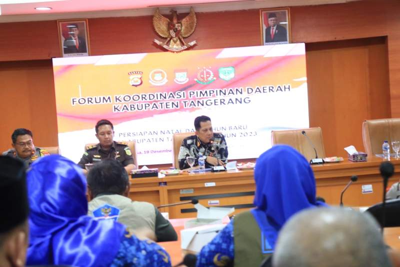 Jelang Nataru,  PJ Bupati Tangerang Pimpin Rakor Dengan Forkopimda