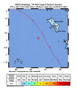 Nias Diguncang Gempa Bumi Kekuatan Magnitudo 5.5