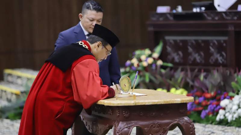 Ketua MK Suhartoyo di Jakarta, Senin (13/11/2023).