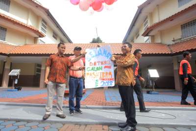 Latihan gabungan Paskibra Kota Tangerang.