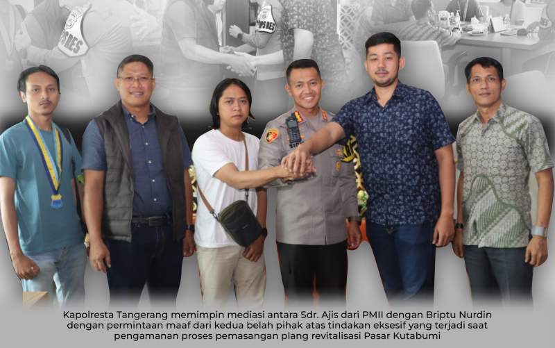 Selisih Paham Antara Anggota PMII dan Polresta Tangerang Berakhir Damai