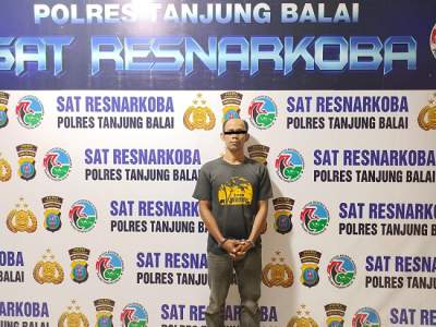 polres tanjungbalai amankan pelaku pemilik narkotika.