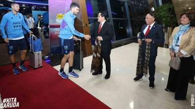 Timnas Argentina tiba di Indonesia, Jumat (16/6/2023) malam.