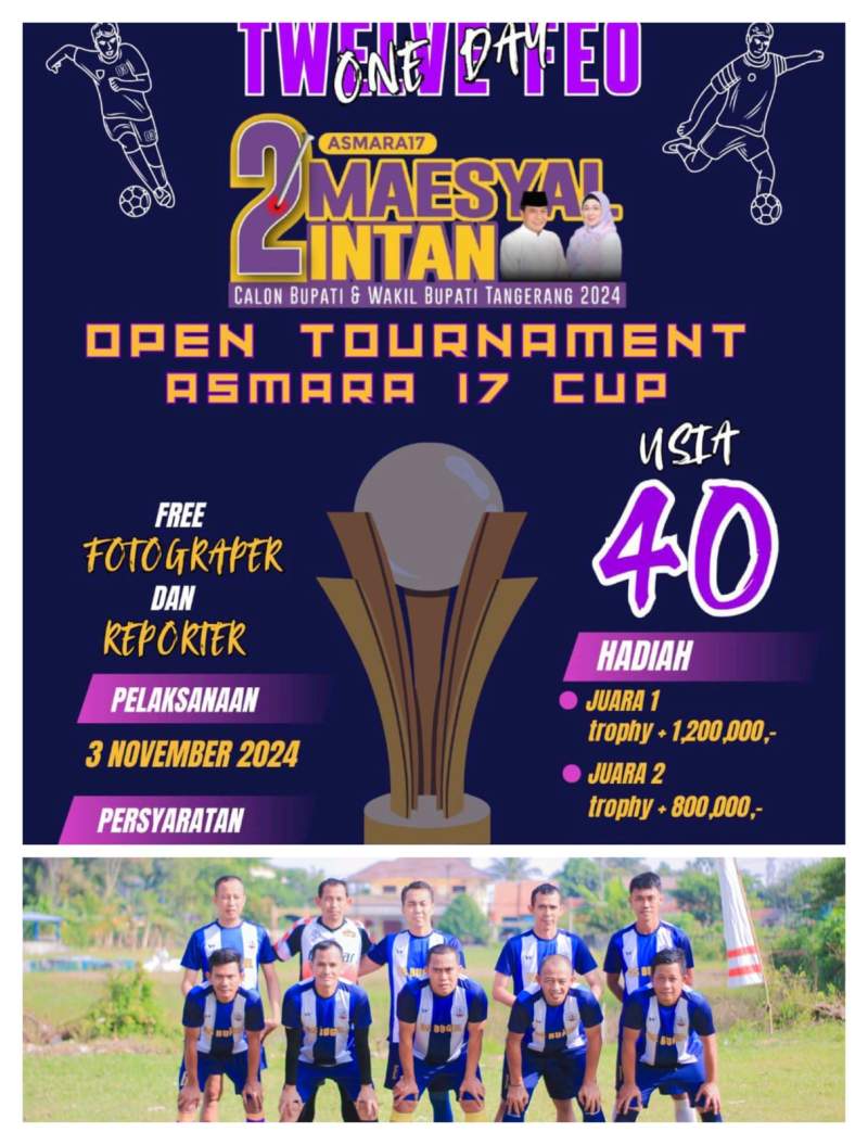 Relawan Maesyal Intan Gelar Open Tournament Asmara 17 Cup