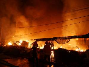 Kebakaran di Pasar Ciruas, Kabupaten Serang, Banten.
