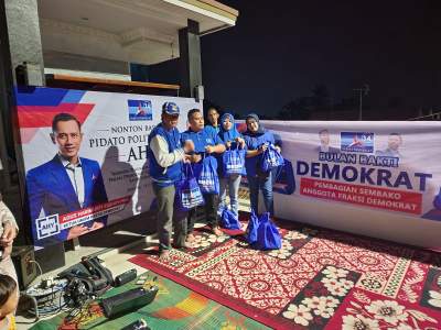 Riky Suhendra Gelar Nobar Pidato Politik AHY, 100 Sembako Disebar