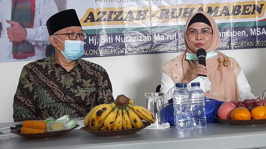  Pasangan Calon Wali Kota dan Wakil Wali Kota Tangsel, Siti Nur Azizah-Ruhamaben.