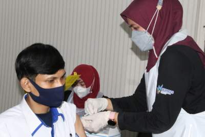 Tahap Pertama, Ratusan Pegawai Dishub Kabupaten Serang Divaksin Covid 19