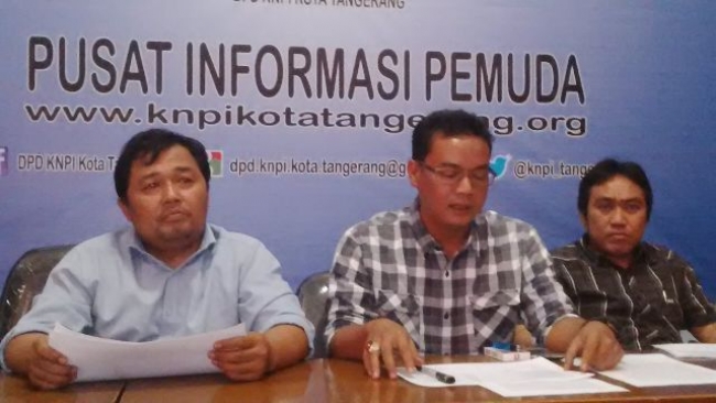 Ketua DPD KNPI Kota Tangerang saat Prescone