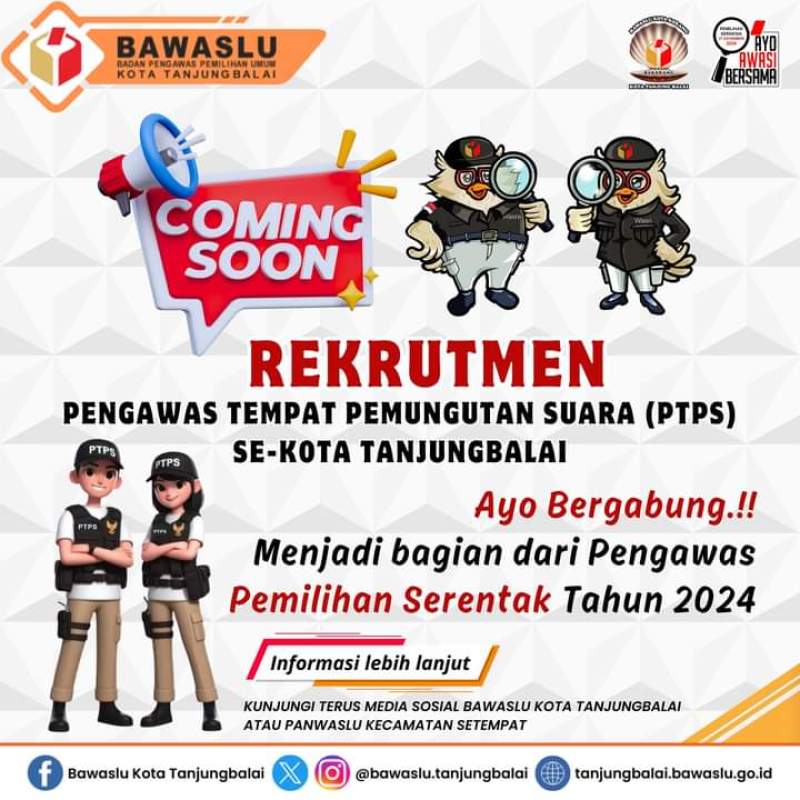 Bawaslu Tanjungbalai Rekrut PTPS Pilkada 2024