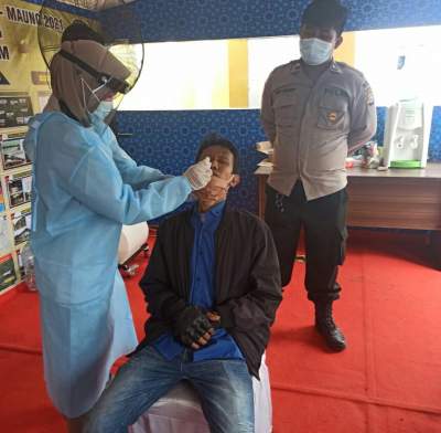 Cegah Penyebaran Covid 19, Polres Serang Dirikan Posko PPKM BM