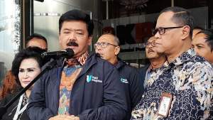 Menteri ATR/BPN, Hadi Tjahjanto mendatangi Gedung Merah Putih KPK di Kuningan, Jakarta, Selasa (16/5/2023).