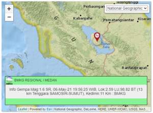 Gempa Bumi Guncang Kabupaten Samosir