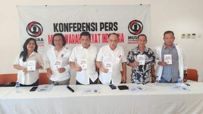 Gabungan relawan Jokowi menggelar Musra di Jakarta, Minggu (14/5/2023).