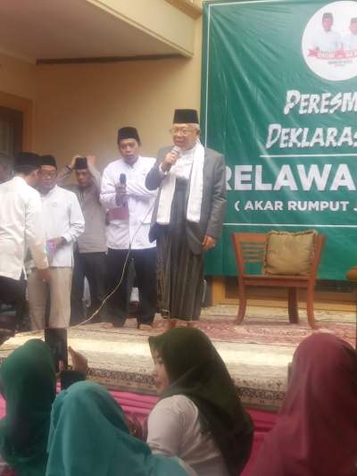 KH Ma'ruf Amin Resmikan Posko Relawan Akroma