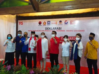 Sejumlah petinggi partai di Tangsel saat deklarasi dukungan kepada pasangan Muhamad-Rahayu Saraswati.