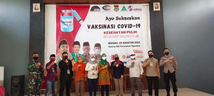 Bantu Percepatan Vaksin, Lintas CSO Tangerang Gelar Vaksinasi Massal