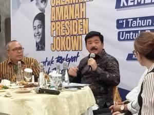 Menteri Agraria dan Tata Ruang/Kepala Badan Pertanahan Nasional (ATR/BPN) Hadi Tjahjanto, dalam sesi diskusi, Kamis (22/6/2023) malam, di Jakarta.