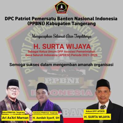 Ormas PPBNI Bangga Surta Wijaya Terpilih Menjadi Ketum Apdesi