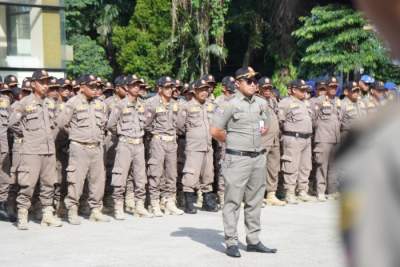 Ratusan Satpol PP Kab Tangerang Ikuti Pengamanan Lebaran