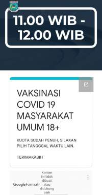 Tangsel Akan Adakan Vaksinansi Massal Kembali, Web Pendaftaran Terpantau Penuh