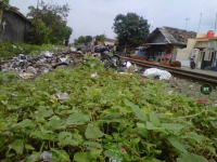 Warga Ciwaktu Buang Sampah Di Pinggir Rel