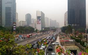 Ilustrasi polusi udara di DKI Jakarta.