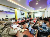 Suasana rapat koordinasi BKP Cilegon bersama stakeholder Dalam Rangka Kewaspadaan dan Penanganan PMK di Kantor BKP Cilegon, Rabu (18/5/2022).