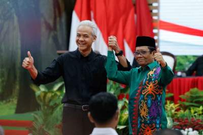 Pasangan Ganjar Pranowo-Mahfud Md saat mendaftar ke KPU RI, beberapa waktu lalu.