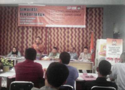 KPU Lebak Gelar Simulasi Pendaftaran Bacalon Bupati dan Wakil Bupati Lebak