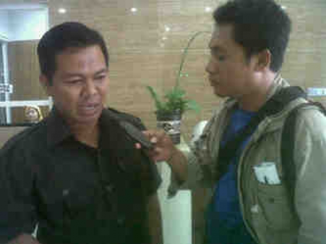 Pamulang- Ketua Panwaslu Kota Tangsel, Engelhartia Bhayangkara, SE, saat usai acara Ikrar Tertib Kampanye, Rabu (29/1)DT