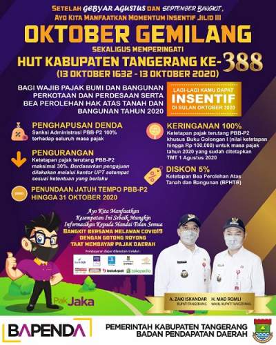 Zaki Ajak Manfaatkan Program Oktober Gemilang Bagi Wajib Pajak PBB dan BPHTB
