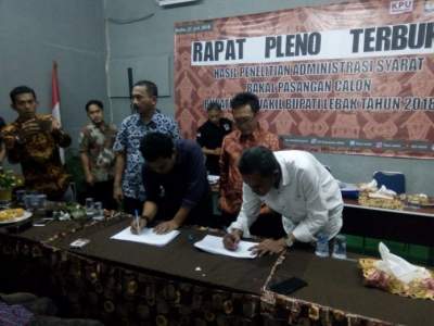 Rapat pleno terbuka KPU Lebak.