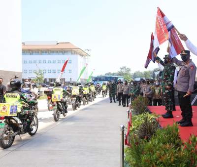 Panglima TNI,  Kapolri, dan Kepala BNPB Lepas Bantuan PPKM Darurat di Banten