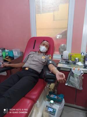 Serdik Sespimmen Angkatan 60 Muhamad Mujib Ikuti Donor Darah Di PMI Serang