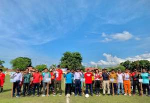 Sambut HUT TNI AL ke-77 Danlanal TBA resmi buka Turnamen Sepak Bola usia 16 “Danlanal Cup”