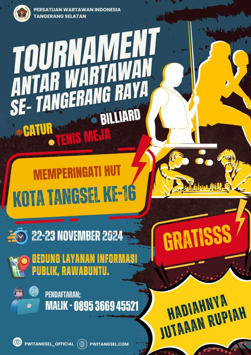 PWI Tangsel Gelar Turnamen Antar Wartawan se-Tangerang Raya