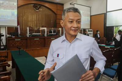 Terdakwa Hendra Kurniawan saat menjalani sidang di Pengadilan Tinggi DKI Jakarta.
