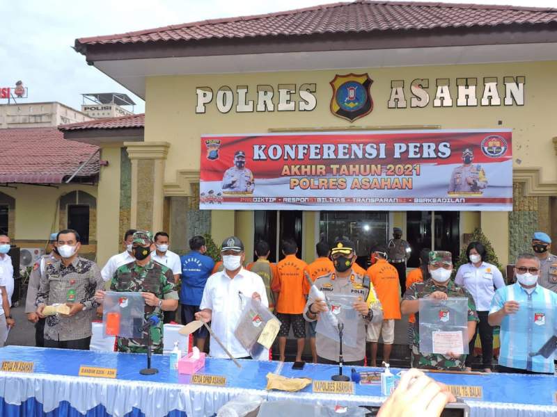 Kapolres Asahan Paparkan Hasil Kinerja Selama Tahun 2021, Angka Kriminalitas Menurun