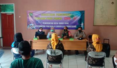 Cegah Covid 19, Pemdes Rawa Boni Menggelar Sosialisasi Covid dan Woro Woro