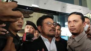 Menteri Pertanian, Syahrul Yasin Limpo, usai pemeriksaan di Gedung KPK, Jakarta, Senin (19/6/2023).