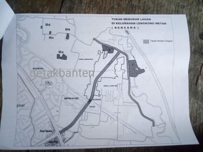 Peta ruislag tanah antara pengembang BSD dan Pemkot Tangsel.