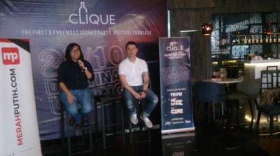 Project Event Destination Unknown Aang Sunadji dan Management Clique Bar & Kitchen Yanti Widodo memaparkan tentang Destination Unknown Party.