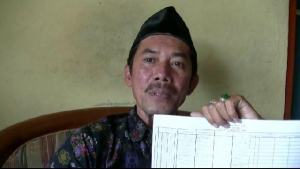  Ketua PKBM SILIWANGI Anwar, menunjukkan data ke 17 peserta UN paket B di duga fiktif kepada wartawan, Rabu (6/5).