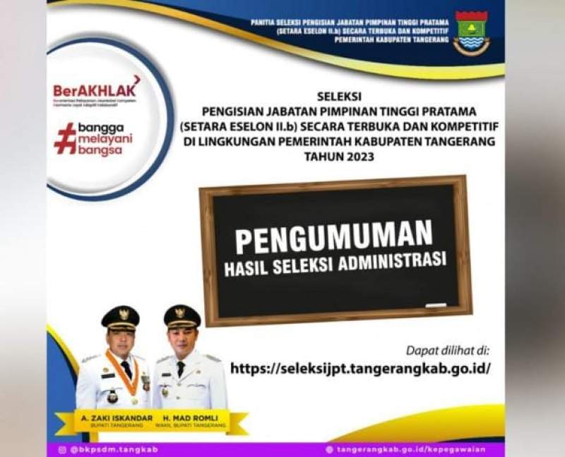 Pansel Serahkan 3 Nama Calon Pejabat Eselon II