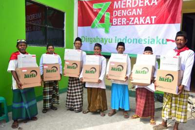 Peringatan Hut RI ke 74, Laz Harfa Laksanakan Upacara dan Adakan Lomba Dengan Tukang Becak