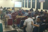 Rapat rekonsiliasi dana desa, di aula gedung DPMPD Kabupaten Tangerang.